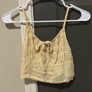 Yellow and white checkered crop top. Price is negotiable
